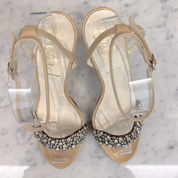 Anthropologie Butter Embellished Ankle Strap sandal, 8.5 - Picture 3 of 7